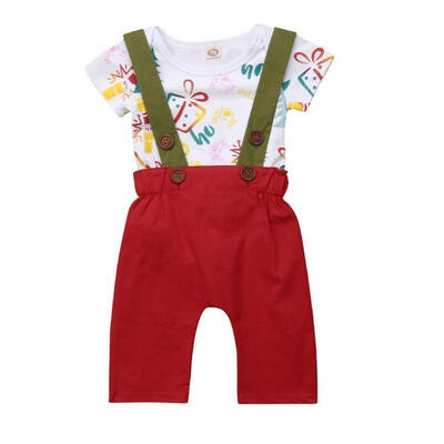 

2Pcs Newborn Baby Boy Girl Romper Set Short Sleeve Playsuit Overall Pants Kids Clothes 0-18M