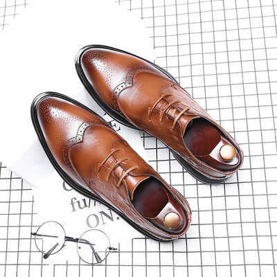 

Mens leather shoes Korean version of the trend of autumn business British society small shoes youth Brock casual shoes 5588-A