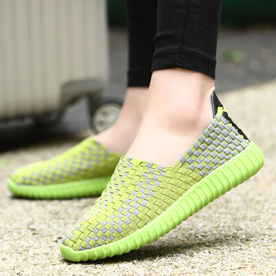 

Spring couple woven shoes female Korean version of the trend of soft bottom handmade shoes mens breathable lazy casual sports shoes