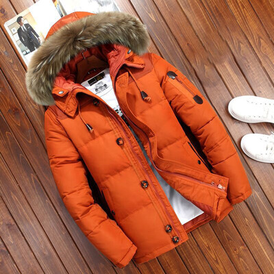 

Men Autumn Winter Outwear Tops Long Sleeve Warm Button Down Jacket Hooded Coat