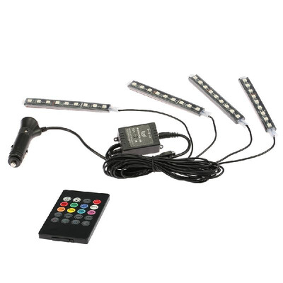 

Wireless Remote Music Voice Control Interior Atmosphere Light Bar Car Floor Dash LED Decoration Lamp Kit 12V
