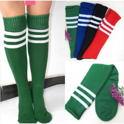 

Women Men Unisex Athletic Stripe Sports Football Running Knee High Tube Socks