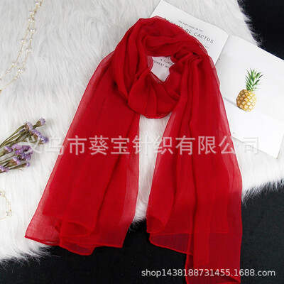 

Solid color crocodile wrinkle large size scarf female scarf summer sunscreen beach towel wild silk scarf pleated large scarf