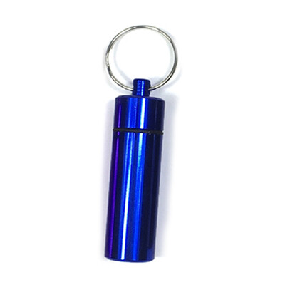 

2 Pcs Portable Waterproof Pill Box Aluminum Case Bottle Cache Drug Holder Container Medicine Box With Keychain