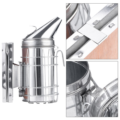 

Bee Hive Smoker with Heat Shield Protection Board Stainless Steel Beekeeping Equipment