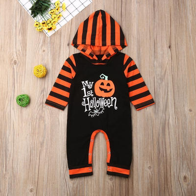 

2019 Newborn Baby Girl Boy Pumpkin Clothes Hoodie Romper Jumpsuit Outfit Halloween Cosplay Clothing