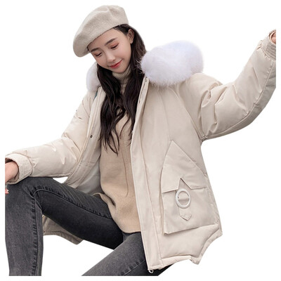 

Toponeto 6 Colors Women Fashion Outerwear Long Cotton-padded Jackets Pocket Hooded Coats