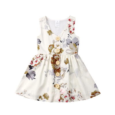 

Floral Toddler Baby Girls Summer Party Dress Princess Pageant Kids Dress Clothes