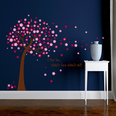 

〖Follure〗Pink Sakura Flower Cherry Blossom Tree Removable Wall Sticker Room Decals