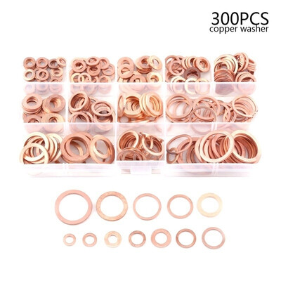 

Top Quality Copper Washer Hilitchi 300-Pcs Flat Ring Copper Washers Assortment Kit - 12 Size