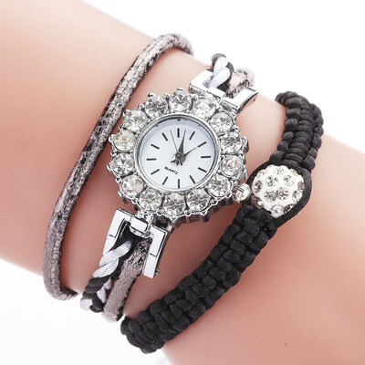 

Trend weaving exquisite rhinestone watch duoya brand watch