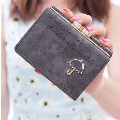 

Cute Clutch Purse With Umbrella Pattern PU Leather Wallet Short Handbag For Girls