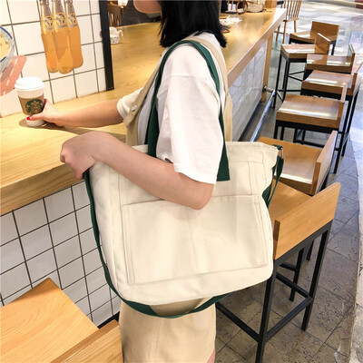 

Ins canvas bags Korean version lazy wind students single shoulder bags handbag Baitie Literature&Art Fan oblique Bag
