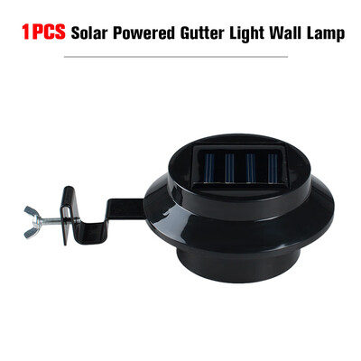 

1PCS Solar Powered Gutter Light Wall Lamp 3 LEDs Energy Saving Night Lights Outdoor Waterproof for Home Garden Yard Wall Fence Pa