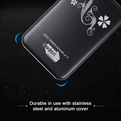 

25 Inch HDD Case USB30 to SATA HDD Converter Adapter External Case 4TB Hard Disk Drive Box External HDD EnclosureBlue