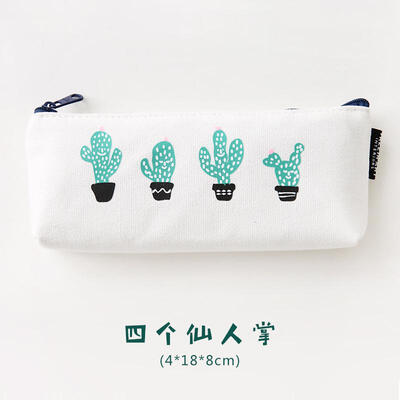 

Kawaii Cute Korean Cactus Canvas Pencil Case Storage Organizer Pen Bags Pouch Pencil Bag Pencilcase School Supply Stationery