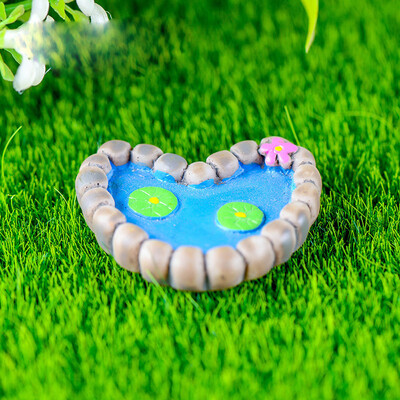 

Gobestart Resin Miniature Simulation Lotus Pond DIY Craft Home Garden Decoration