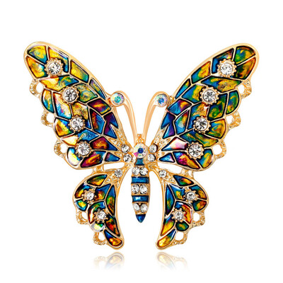 

Fashion Women Butterfly Brooches Pins For Women Perfect Rhinestone Crystal Hijab Pins And Broaches colares Broches Pins