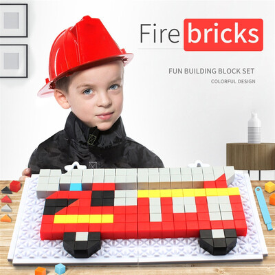 

Gotoamei 234pcs Plastic Fire Truck Puzzle DIY Building Block Set Educational Kids Toys