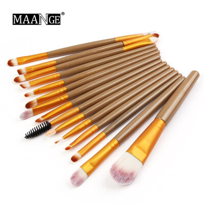 

Gobestart 15 pcsSets Eye Shadow Foundation Eyebrow Lip Brush Makeup Brushes Tool GD