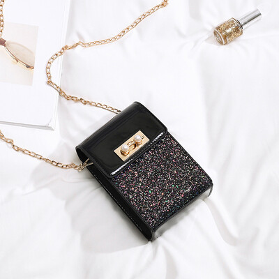 

Net red small bag female 2019 new wave fashion sequins mini mobile phone bag Korean version of the chain diagonal cross package small square bag