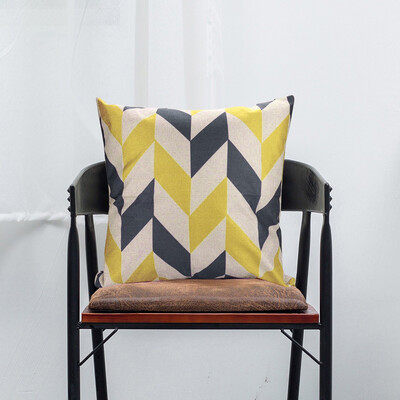 

Siaonvr Color Geometric Lines Cotton Linen Throw Pillow Case Cushion Cover Home Decor B