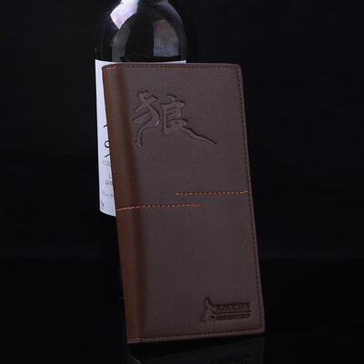 

Seven wolves wallet mens long leather youth Japanese&Korean students wallet Korean version of the hipster personality