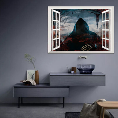 

〖Follure〗Halloween Witch Background Decorated Living Room Bedroom Wall Stickers Grim Rea