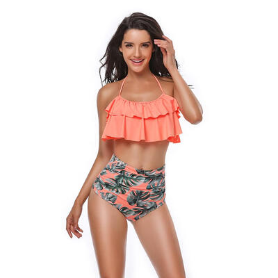 

Mommy&Me Swimsuits High Waist Family Matching Swimwear Girls Bikini Set