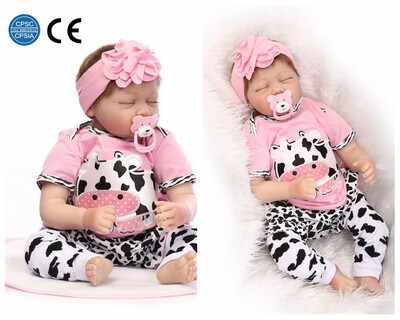 

Ktaxon 22" 55cm Reborn Baby Dolls Soft Silicone Magnetic Lovely Lifelike Cute Lovely Baby Pink Sleeping Baby Doll