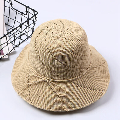 

19 spring&summer new bow hat sunshade holiday beach hat straw sunshade fisherman hat wholesale tide
