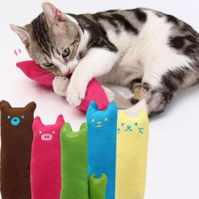 

Set Funny Cute Shape Pet Kitty Cat Toys Soft Plush Sound Squeaky Chew Toy Gifts