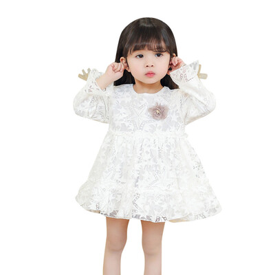 

Infant Toddler Baby Girls Flare Sleeve Lace Design Dress Flower Princess Dress