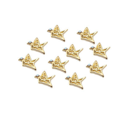 

10pcs 3D Paper Crane Metal Copper Nail Art Charms Rivets DIY Manicure Decor