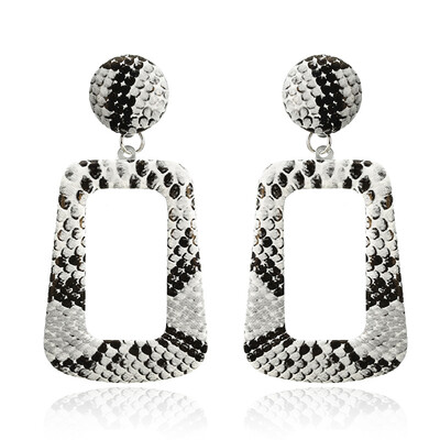 

New Fashion Big Round Geometric Drop Earrings for Women Punk Vintage Statement Earrings Snake Skin Party Jewelry Gift