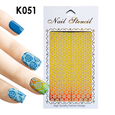 

Toponeto 1Pc Irregular Hollow Nail Art Vinyls Stencil Stickers Manicure