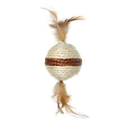 Thousand Feather Pets SOLEIL Cat Toys Sisal with Feather Balls