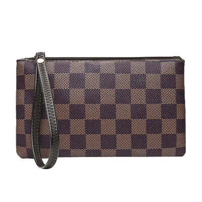 

Portable Printing Wristlet Clutch Women Purse PU Leather Zipper Long Wallet