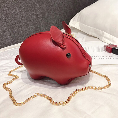 

Ins makes fun of pig bags small bags womens bags new 2019 Korean fashion chain single shoulder slant satchel one shoulder