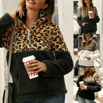 

Women Sweatshirt Coat Long Sleeve Winter Warm Casual Hoodie Jumper Outwear Tops
