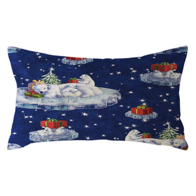 

Tailored Christmas Santa Claus Pillow Case Linen 30x50cm Throw Cushion Cover Home Decor