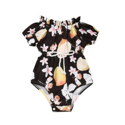 

Summer Newborn Baby Girl Flowers Ruffle Romper Jumpsuit Clothes Outfit Sunsuit
