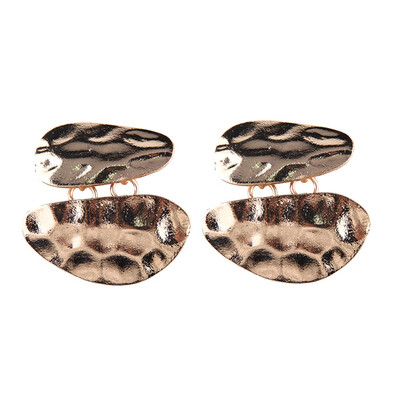 

Europe&the United States punk double irregular earrings metal female round earrings
