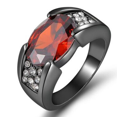 

Gold Ring Fashion Newest Pretty Plated Wedding Grateful Garnet Red Ring Fashion