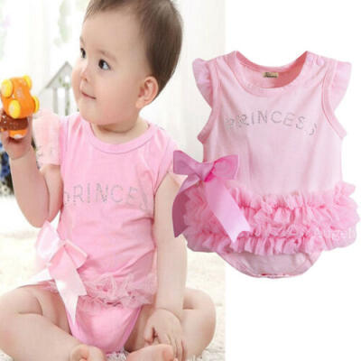 

New Toddler Baby Girl Princess Romper Dress Jumpsuit Outfit Set Pink 0-24 Months