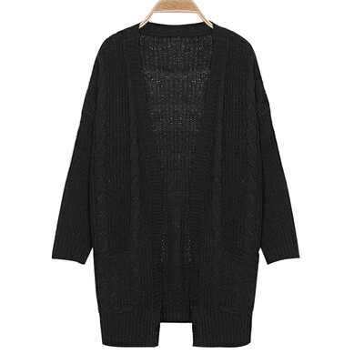 

Toponeto Womens Winter Open Front Solid Pocket Cardigan Long Sleeve Sweater Coat