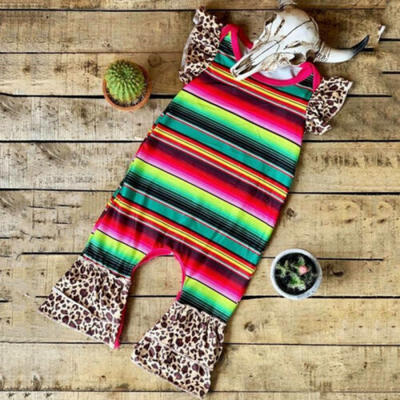 

US Newborn Toddler Baby Girls Clothes Rainbow Leopard Romper Jumpsuit Outfits