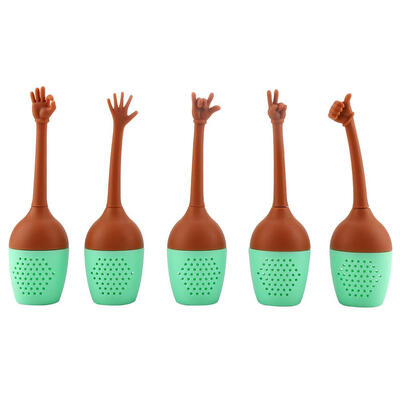 

Greensen 5PCS Funny Hand Gestures Tea Infuser Strainer FDA Grade Silicone Loose Leaf Brewing Tools