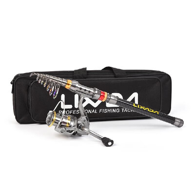 

Lixada Telescopic Fishing Rod&Reel Combo Full Kit Carbon Fiber Fishing Rod Pole Spinning Fishing Reel Fishing Tackle Carri