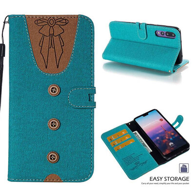 

MOONCASE Huawei P20 Pro stitching embossed womens leather case - green